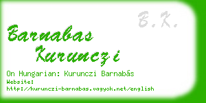 barnabas kurunczi business card